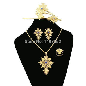 Planet Gates Necklace/Pendant/Bangle/Earring/Ring/Hairpin . Gold Color Habesha Jewelry African bridal jewelry sets