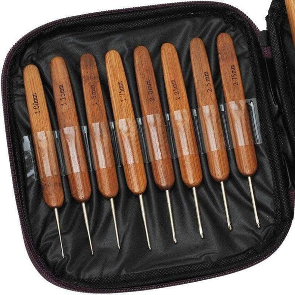 Planet Gates Needles Crochet Hooks Circular + Wood Bamboo Knitting Needles Tools Pins W/ Case for Yarn DIY Crafts Kit Set