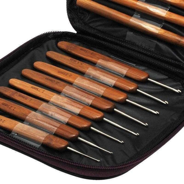 Planet Gates Needles Crochet Hooks Circular + Wood Bamboo Knitting Needles Tools Pins W/ Case for Yarn DIY Crafts Kit Set