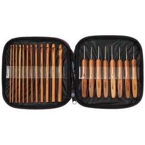 Planet Gates Needles Crochet Hooks Circular + Wood Bamboo Knitting Needles Tools Pins W/ Case for Yarn DIY Crafts Kit Set