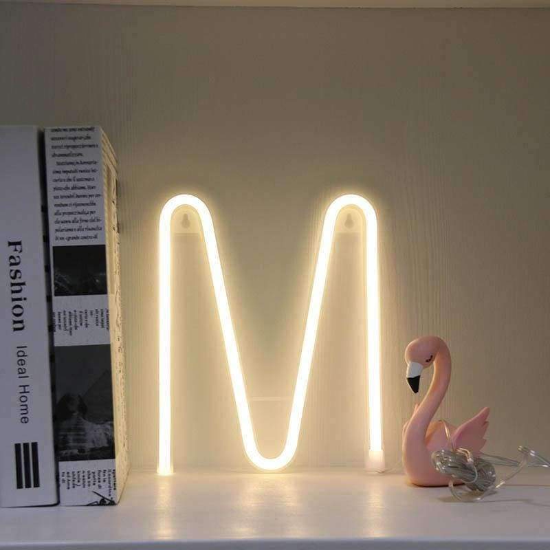 Planet Gates Neon Alphabet M Lamp 26 Letters  LED Night Light For Birthday Wedding Party Bedroom Wall Hanging Decor