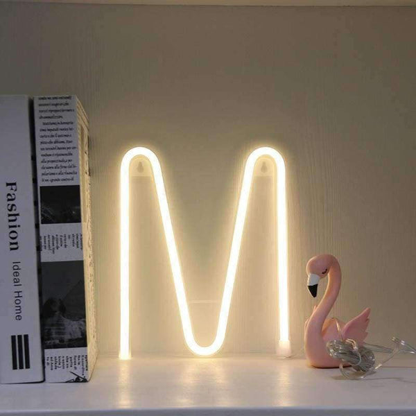 Planet Gates Neon Alphabet M Lamp 26 Letters  LED Night Light For Birthday Wedding Party Bedroom Wall Hanging Decor
