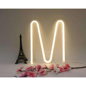 Planet Gates Neon Alphabet M Lamp 26 Letters  LED Night Light For Birthday Wedding Party Bedroom Wall Hanging Decor