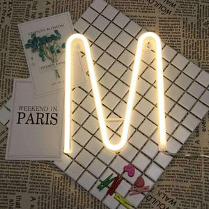 Planet Gates Neon Alphabet M Lamp 26 Letters  LED Night Light For Birthday Wedding Party Bedroom Wall Hanging Decor