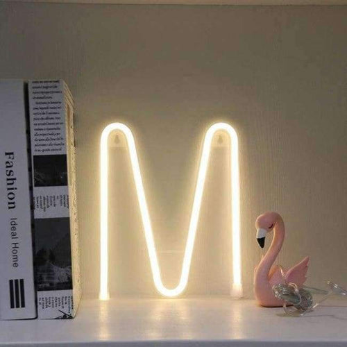 Planet Gates Neon Alphabet M Lamp 26 Letters  LED Night Light For Birthday Wedding Party Bedroom Wall Hanging Decor