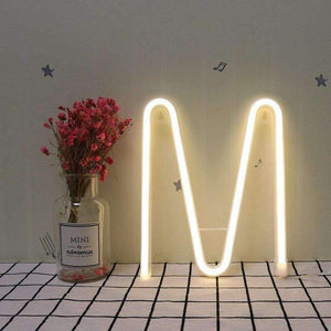 Planet Gates Neon Alphabet M Lamp 26 Letters  LED Night Light For Birthday Wedding Party Bedroom Wall Hanging Decor