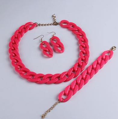 Fashion Acrylic Long Chain Necklace Bohemian Chunky Plastic Choker Collar Necklace Pendant For Women Bijoux Fashion Accessories