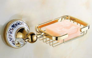 Planet Gates NET HOLDER Bathroom Hardware Set Antique Gold&Crystal Bathroom Accessories Sets Bathroom Products FE1