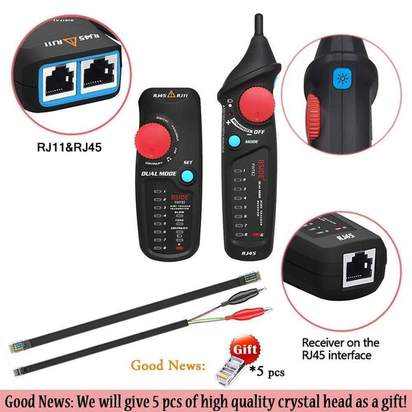 Planet Gates Network Cable Tracker Tester BSIDE FWT82 81 RJ45 RJ11 Telephone Wire Toner Ethernet LAN Tracer Analyzer Detector Line Finder