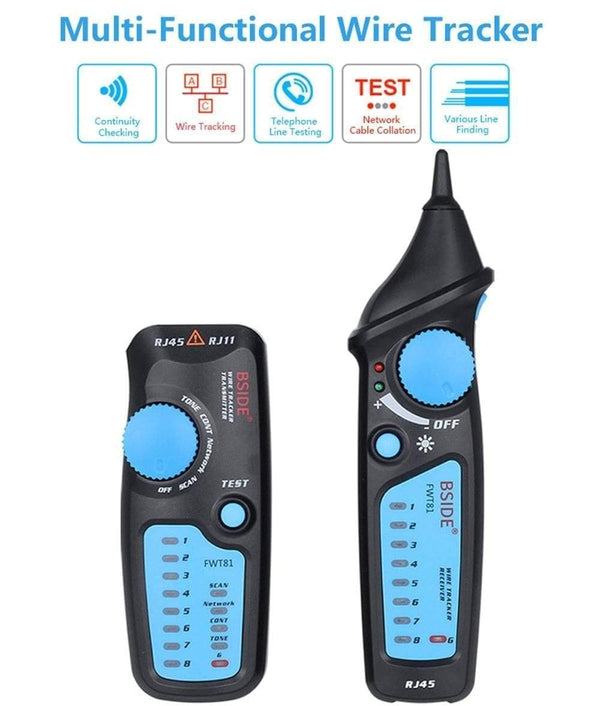 Planet Gates Network Cable Tracker Tester BSIDE FWT82 81 RJ45 RJ11 Telephone Wire Toner Ethernet LAN Tracer Analyzer Detector Line Finder