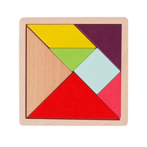 Planet Gates Neves Random Color Colorful 3D Puzzle Wooden Tangram Math Toys Tetris Game Children Pre-school Magination Intellectual Educational Toy for Kids