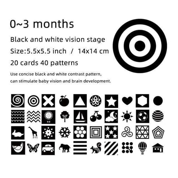 Planet Gates New 0-3 Montessori Baby Toys Black White Flash Cards High Contrast Visual Stimulation Learning Activity Flashcards Baby Gifts C0642H