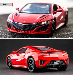 Planet Gates New 1:32 Acura NSX Alloy Sports Car Model Diecast & Toy Vehicles Metal Super Car Model Simulation Sound Light Childrens Toy Gift