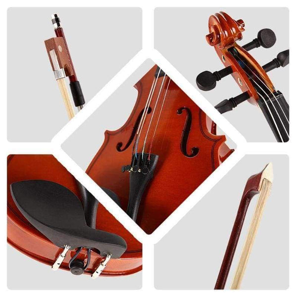 Planet Gates New 1/8 Size Matte Natural Acoustic Violin Fiddle with Case Bow Rosin Musical Instrument