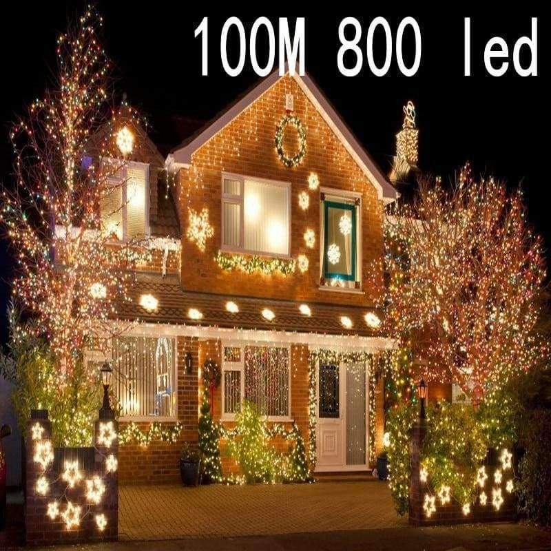 Planet Gates New 100 meter 800 LED Christmas Lights 8 Modes for Seasonal Decorative Christmas Holiday Wedding Parties Indoor / Outdoor Use