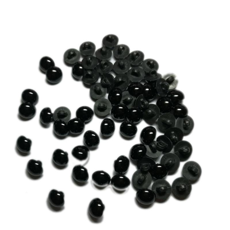 Planet Gates New 100 Pcs Black Resin Buttons Round Mushroom Domed Sewing Shank Black DIY Animal Eyes Toy Diy Decorative Buttons For Kids