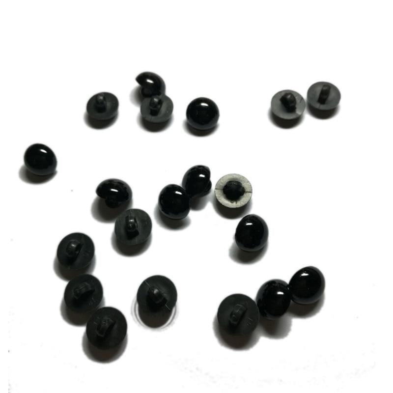 Planet Gates New 100 Pcs Black Resin Buttons Round Mushroom Domed Sewing Shank Black DIY Animal Eyes Toy Diy Decorative Buttons For Kids
