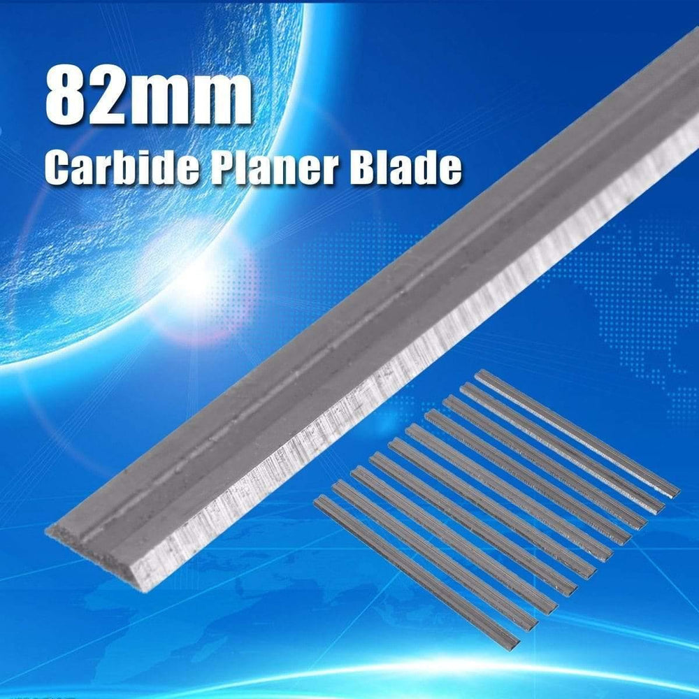 Planet Gates New 10Pcs 82mm x 5.5mm Reversible Carbide Planer Blades For Cutting Soft Hard Woods Ply-wood Board Woodworking Power Tool