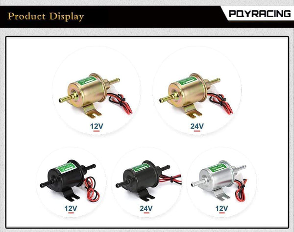 Planet Gates New 12V 24V Electric Fuel Pump Low Pressure Bolt Fixing Wire Diesel Petrol HEP-02A For Car Carburetor Motorcycle ATV