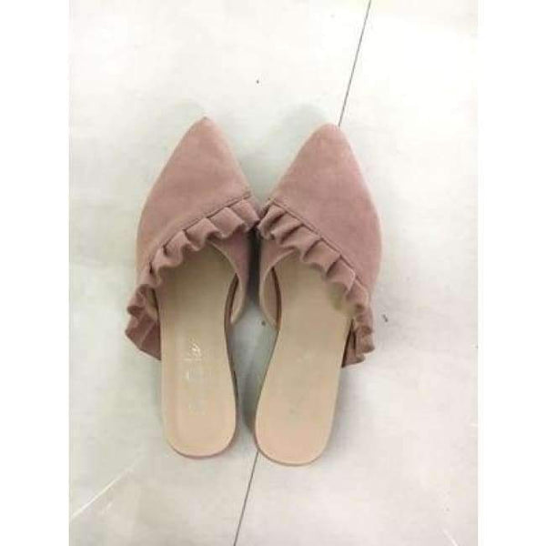 Planet Gates New 2018 Pointed Toe Women Mules Suede Leather Flat Shoes Women Pleated Women Summer Shoes flats Mujer Q254