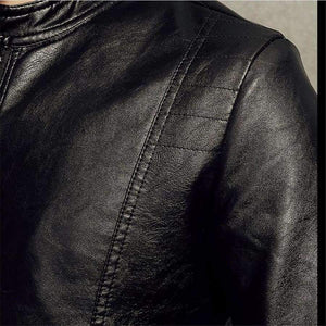 Planet Gates New 2018 Winter Motorcycle Bomber Leather Jacket Men's Autumn Casual Business Slim Biker Faux Leather Jacket Men Outwear Coat