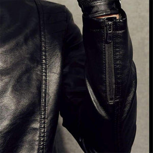 Planet Gates New 2018 Winter Motorcycle Bomber Leather Jacket Men's Autumn Casual Business Slim Biker Faux Leather Jacket Men Outwear Coat