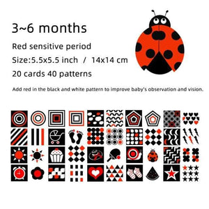 Planet Gates New 3-6 Montessori Baby Toys Black White Flash Cards High Contrast Visual Stimulation Learning Activity Flashcards Baby Gifts C0642H