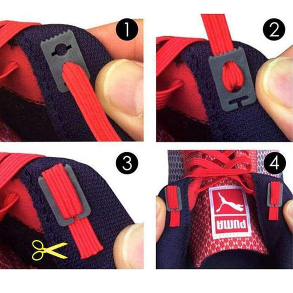 Planet Gates New 3 Sets / 12 Pcs No Tie Shoelaces Flat Anchor Plastic Lazy Shoes Laces Anchors Fit All Shoelace With Convenient Laces Buckle