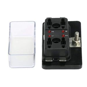 New 4 Way Fuse Box Blade Fuse Holder Box LED Indicator Automotive Fuse Block Box Block 6V-32V Fuse Seat Refitting