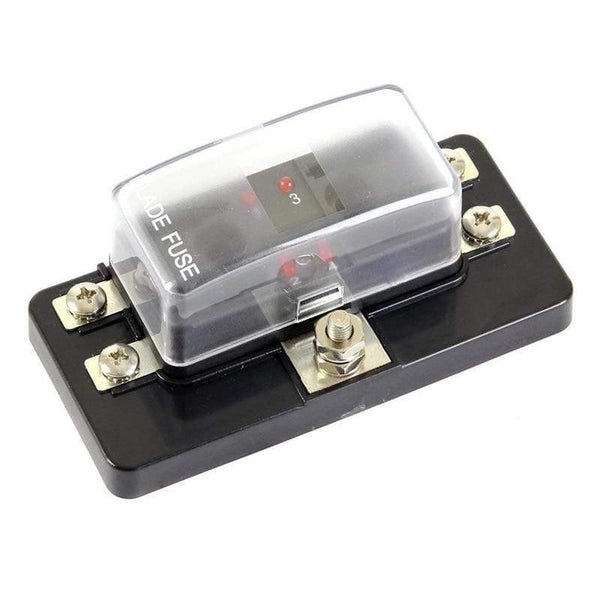 New 4 Way Fuse Box Blade Fuse Holder Box LED Indicator Automotive Fuse Block Box Block 6V-32V Fuse Seat Refitting