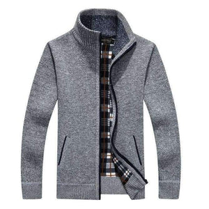 Planet Gates New 4XL 5XL Mens Fleece Sweate Autumn Winter Warm Cashmere Slim Fat Wool Zipper Casual Sweater Men Knitted Coat AF1383