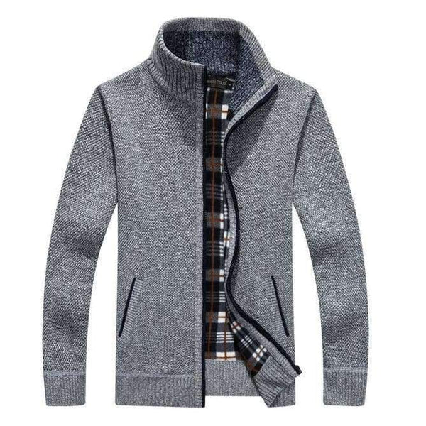 Planet Gates New 4XL 5XL Mens Fleece Sweate Autumn Winter Warm Cashmere Slim Fat Wool Zipper Casual Sweater Men Knitted Coat AF1383