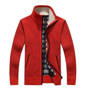 Planet Gates New 4XL 5XL Mens Fleece Sweate Autumn Winter Warm Cashmere Slim Fat Wool Zipper Casual Sweater Men Knitted Coat AF1383