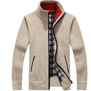 Planet Gates New 4XL 5XL Mens Fleece Sweate Autumn Winter Warm Cashmere Slim Fat Wool Zipper Casual Sweater Men Knitted Coat AF1383