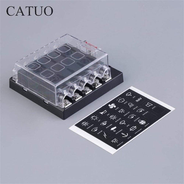 New 6 Way Circuit Car Fuse Box Holder Circuit Car ATC ATO Blade Fuse Box Block Holder 32V Terminals YKS