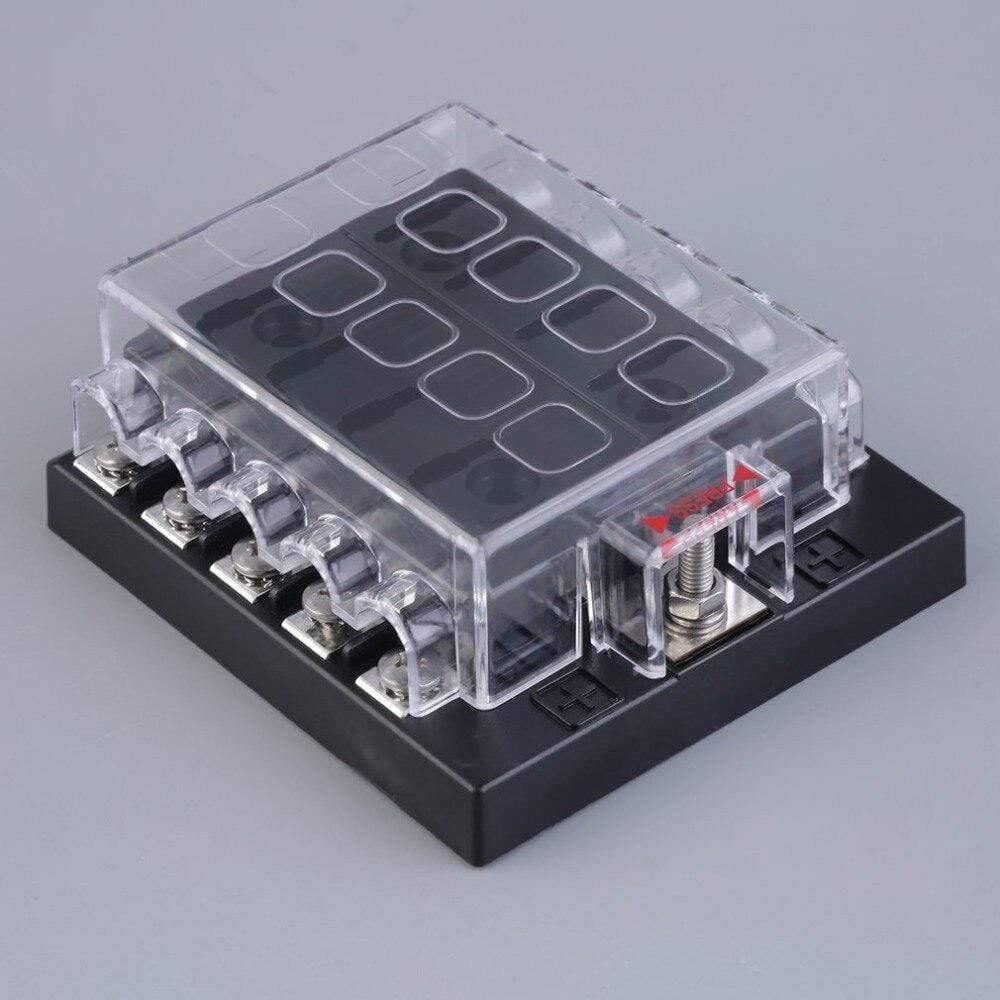 New 6 Way Circuit Car Fuse Box Holder Circuit Car ATC ATO Blade Fuse Box Block Holder 32V Terminals YKS