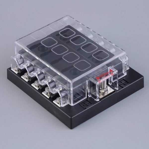 New 6 Way Circuit Car Fuse Box Holder Circuit Car ATC ATO Blade Fuse Box Block Holder 32V Terminals YKS