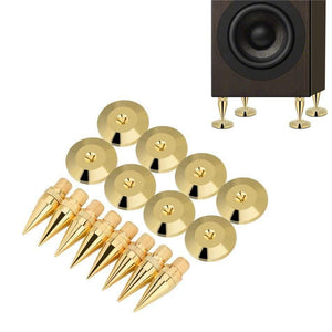 New 8 Pairs 6 X 36Mm Copper Speaker Spike Isolation Stand + Base Pad Feet Mat Speaker Isolation Speaker Isolation Pads