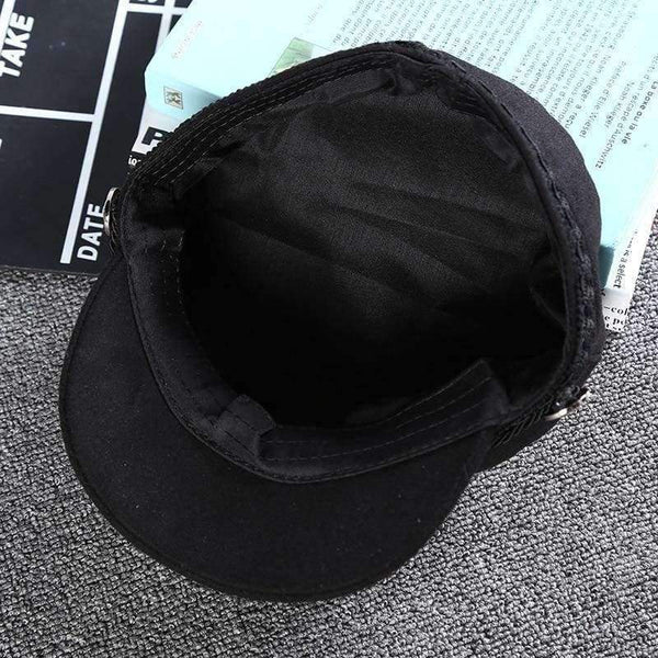 Planet Gates New Arrival Black Lace Embroidery Captain Hat Casual Rope Flat Cap Women Clothing Accessories Autumn Winter Cool Girls Beret Hat
