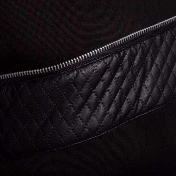 Planet Gates New Arrival Leather Patchwork Hoodies Men Zipper Decoration Male Pullover Casual Sweatshirt Men Hoodie Plus Size 4XL 5XL