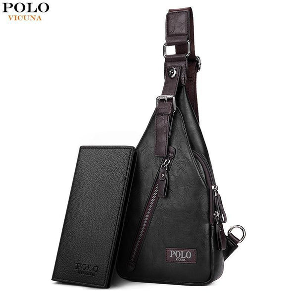 Planet Gates New Arrival Magnetic Hasp Open Men Leather Chest Bag Famous Brand Men Travel Sling Shoulder Bag Casual Crossbody Bag