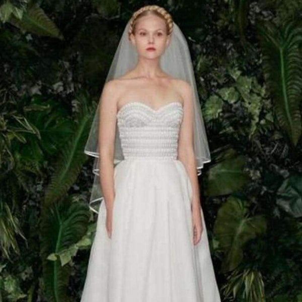 Planet Gates New Arrival Wedding Accessories Two Layer Ribbon Edge White Ivory Wedding Veils Bridal Veil With Comb