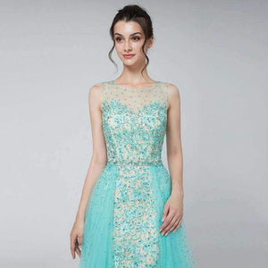Planet Gates New Arrivals Long Elegant Luxury Blush Evening Dresses Tulle Beading Prom Gowns Actual Images LSX576