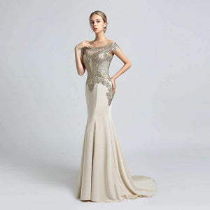 Planet Gates New Arrivals  Luxury Elegant Long Mermaid Evening Dresses Satin Party Gowns Formal Real Photos LSX401