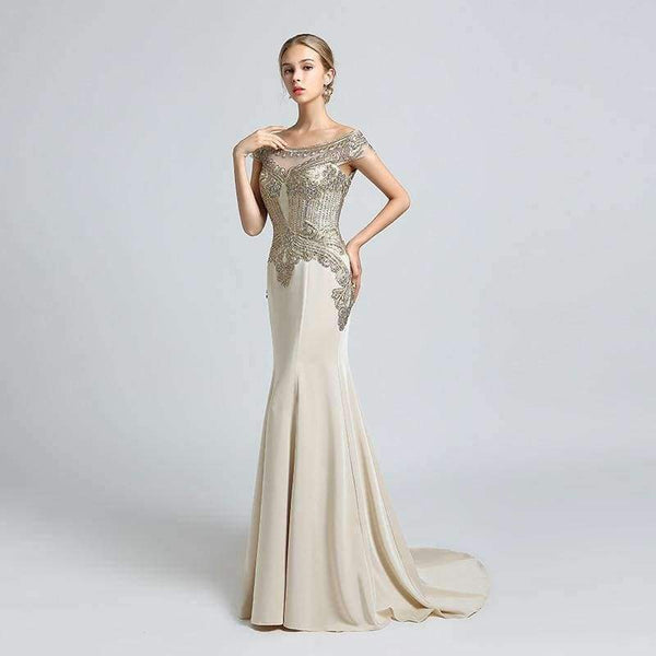 Planet Gates New Arrivals  Luxury Elegant Long Mermaid Evening Dresses Satin Party Gowns Formal Real Photos LSX401