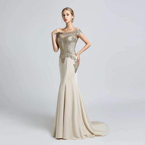 Planet Gates New Arrivals  Luxury Elegant Long Mermaid Evening Dresses Satin Party Gowns Formal Real Photos LSX401