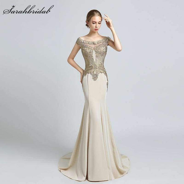 Planet Gates New Arrivals  Luxury Elegant Long Mermaid Evening Dresses Satin Party Gowns Formal Real Photos LSX401
