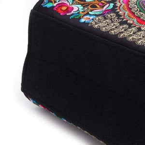 Planet Gates New Arrive Women Floral Embroidered Handbag Ethnic Boho Canvas Shopping Tote Zipper Bag