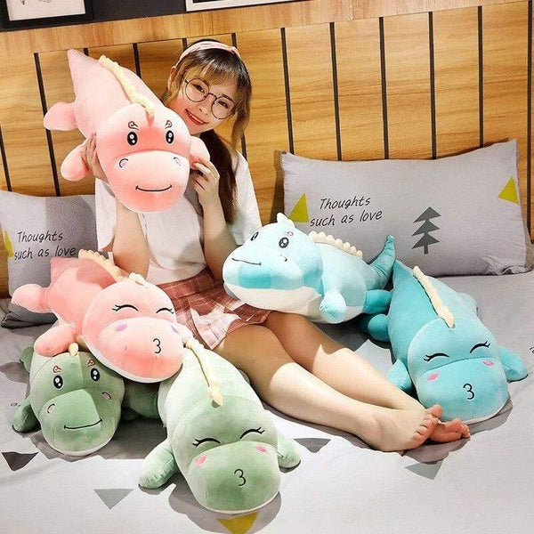New Big Size Long Lovely Dinosaur Plush Toy Soft Cartoon Animal Dinosaur Stuffed Doll Boyfriend Pillow Kids Girl Birthday Gift