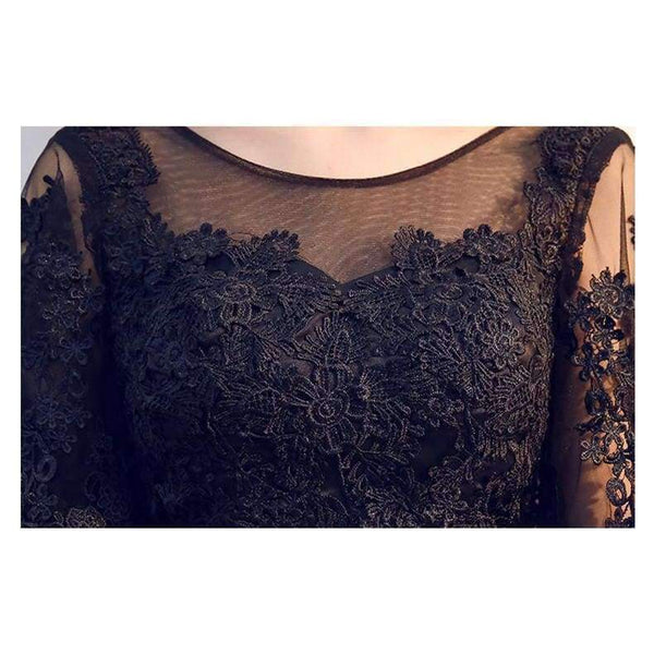 Planet Gates New Black Cocktail Dresses Above Knee Lace Butterfly Half Sleeve Elegant cocktail Party Gown Vestidos De Novia